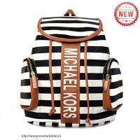 michael kors striped logo groot zwart wit rugzak Voor Goedkope i2tx0377